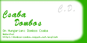 csaba dombos business card
